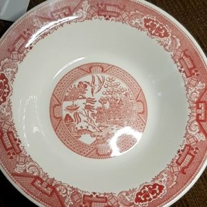 Pink / Red Willow Serving Bowl
